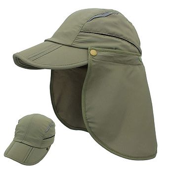 Safari Fishing Sun Cap Removable Neck Flap Quick Dry Hat