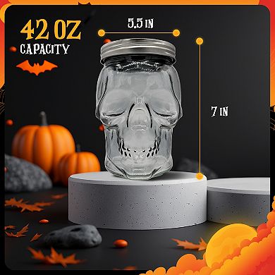 Dura Living™ Halloween Skull Mason Jars 42oz