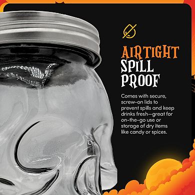 Dura Living™ Halloween Skull Mason Jars 42oz