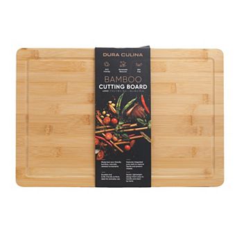 Dura Living 100% Bamboo Cutting Board w/ Juice Wells