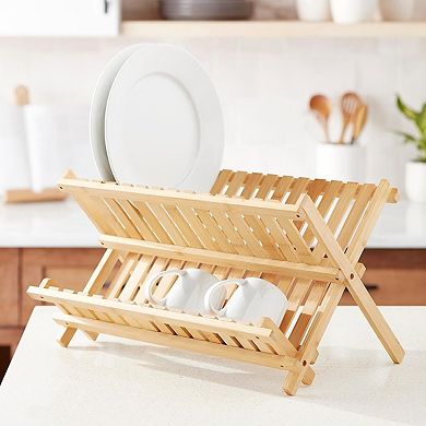 Dura Living 100% Bamboo Foldable Dish Rack