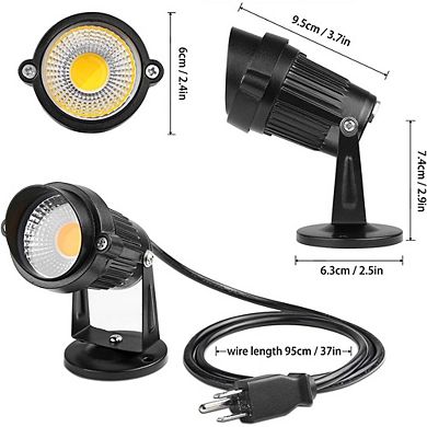 LED Landscape Up Down Spotlight 5W Outdoor Indoor Yard Wall Light Warm White with Spike