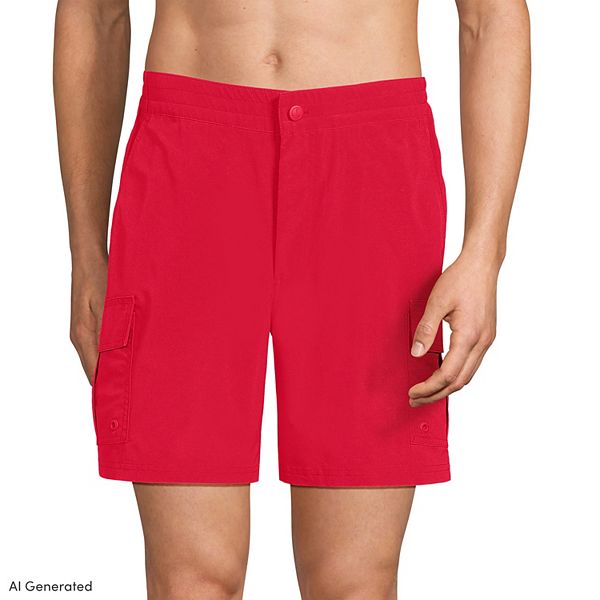 Men's Lands' End Quick Dry Cargo 7-inch Swim Shorts