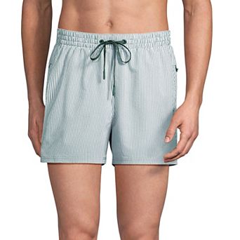 Men's Lands' End 5-Inch Seersucker Swim Trunks with Hydroliner Bottoms