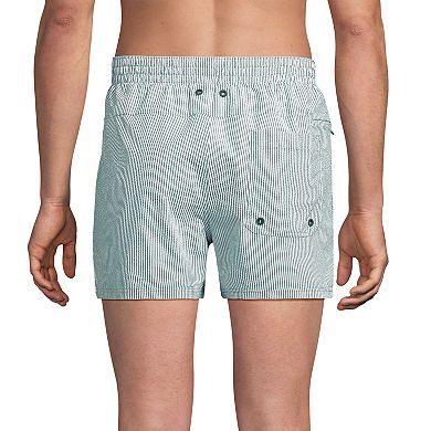 Men's Lands' End 5-Inch Seersucker Swim Trunks with Hydroliner Bottoms