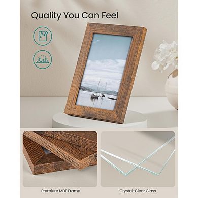 Rustic Brown Collage Picture Frames Set of Ten for Wall Gallery and Table Display