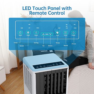 8000BTU 3in1 Portable Air Conditioner Fast Cooling AC Unit Dehumidifier&Fan,Cool Room Up to 350Sq.Ft