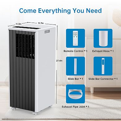 8000BTU 3in1 Portable Air Conditioner Fast Cooling AC Unit Dehumidifier&Fan,Cool Room Up to 350Sq.Ft
