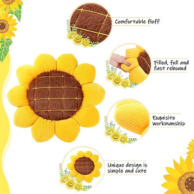 15" Sunflower Pillow Decorative Throw Pillow 2pc