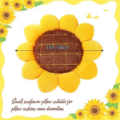 15" Sunflower Pillow Decorative Throw Pillow 2pc