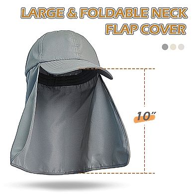 Foldable Neck Flap Sun Cap UPF 50 Outdoor Fishing Hiking Hat