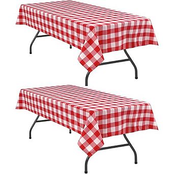 2-Pack White Buffalo Plaid Tablecloths, Waterproof, Checkered, Durable
