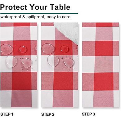 2-Pack White Buffalo Plaid Tablecloths, Waterproof, Checkered, Durable