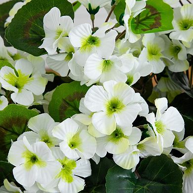 nearly natural UV Resistant Artificial Geranium in Rectangular Planter Table Decor