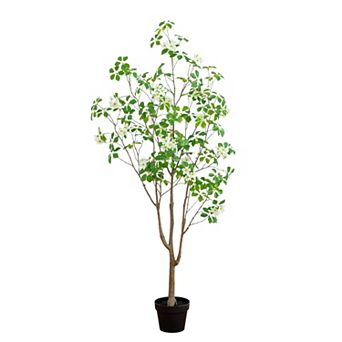 nearly natural 5-Foot Artificial Dogwood Tree Floor Decor
