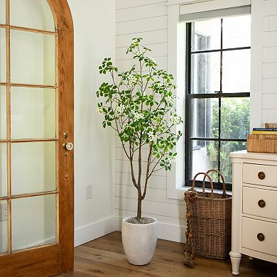 nearly natural 5-Foot Artificial Dogwood Tree Floor Decor