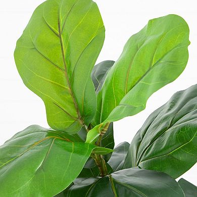 nearly natural Artificial Giant Fiddle Leaf Fig Tree in Decorative Planter Floor Decor