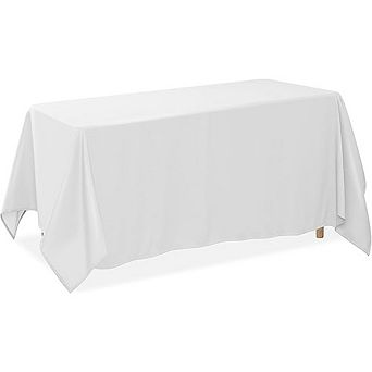 White Polyester Tablecloth, Washable, Durable, Rectangular