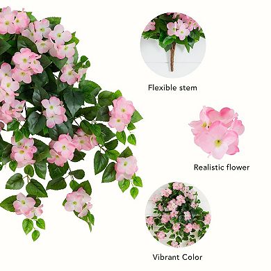 nearly natural 14-Inch UV Resistant Artificial Morning Glory Bush - Pack of 12