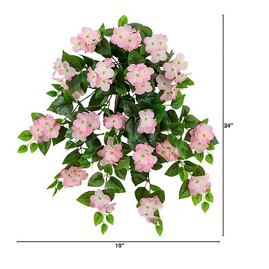 nearly natural 14-Inch UV Resistant Artificial Morning Glory Bush - Pack of 12