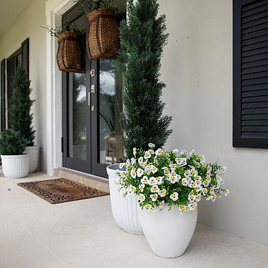 nearly natural UV Resistant Artificial Hydrangea Hanging Plant Set of 2