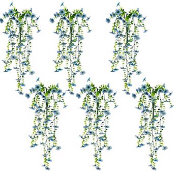 nearly natural 30-Inch UV Resistant Artificial Daisy Hanging Plant - 6-Pack