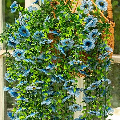 nearly natural 30-Inch UV Resistant Artificial Daisy Hanging Plant - 6-Pack