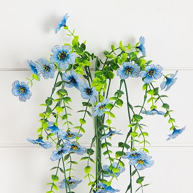 nearly natural 30-Inch UV Resistant Artificial Daisy Hanging Plant - 6-Pack