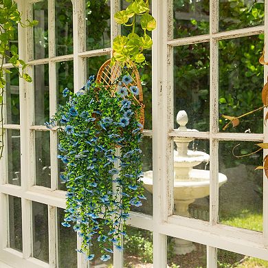 nearly natural 30-Inch UV Resistant Artificial Daisy Hanging Plant - 6-Pack