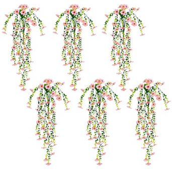 nearly natural 30-Inch UV Resistant Artificial Daisy Hanging Plant - 6-Pack