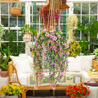 nearly natural 30-Inch UV Resistant Artificial Daisy Hanging Plant - 6-Pack