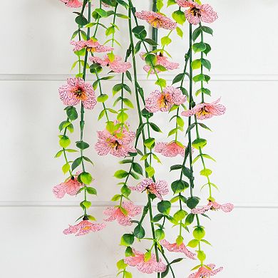 nearly natural 30-Inch UV Resistant Artificial Daisy Hanging Plant - 6-Pack