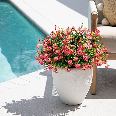 nearly natural 13-Inch UV Resistant Artificial Pansy Bush - Pack of 12