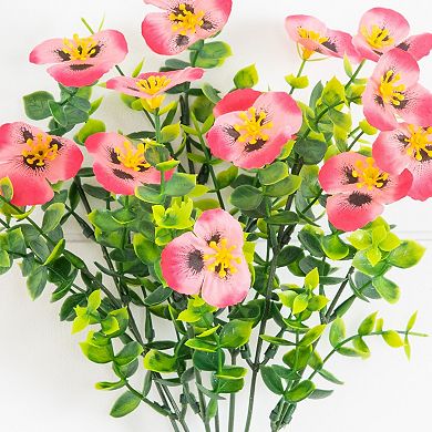 nearly natural 13-Inch UV Resistant Artificial Pansy Bush - Pack of 12