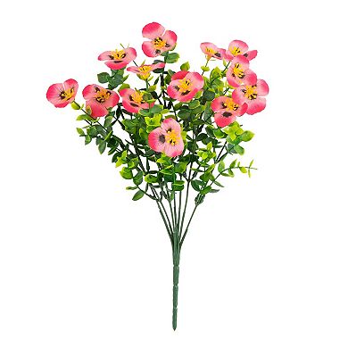 nearly natural 13-Inch UV Resistant Artificial Pansy Bush - Pack of 12