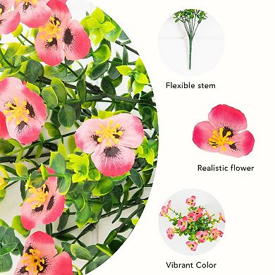 nearly natural 13-Inch UV Resistant Artificial Pansy Bush - Pack of 12