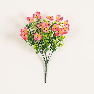 nearly natural 13-Inch UV Resistant Artificial Pansy Bush - Pack of 12