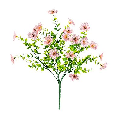 nearly natural 13-Inch UV Resistant Artificial Flowering Mini Rose Bush - Pack of 12