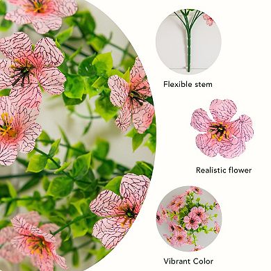 nearly natural 13-Inch UV Resistant Artificial Flowering Mini Rose Bush - Pack of 12