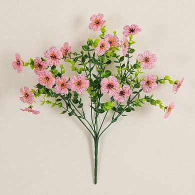 nearly natural 13-Inch UV Resistant Artificial Flowering Mini Rose Bush - Pack of 12
