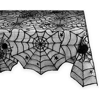 Gothic Lace Tablecloth, Spider Web Design, Decorative, Halloween-Themed