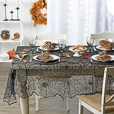 Gothic Lace Tablecloth, Spider Web Design, Decorative, Halloween-Themed