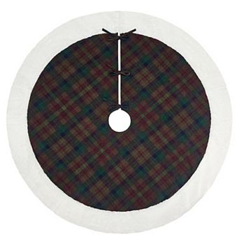 St. Nicholas Square® Plaid Faux Fur Christmas Tree Skirt
