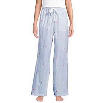 Women's Lands' End Poplin Wide Leg Pajama Pants