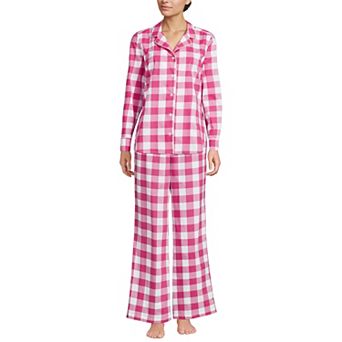 Women's Lands' End Long Sleeve Button Front Pajama Top