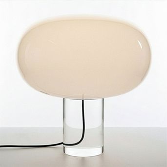 Callisto 11" White Glossy Glass Integrated LED Table Lamp with Dimmable Knob