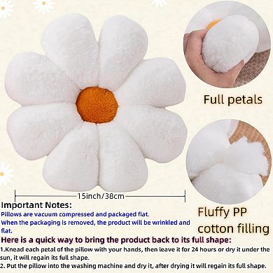 15" Flower Throw Pillow Aesthetic Cute Decorative 2pc