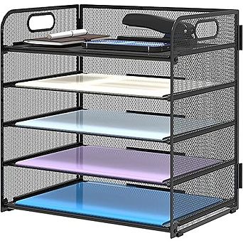 5 tier Mesh Desk Organizer Paper Tray for Office Home School
