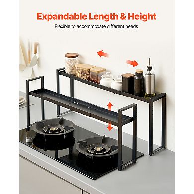 VEVOR Over Stove Shelf 27-33 Inch, 4 Tier Adjustable Spice Rack Organizer for Kitchen Stove Top