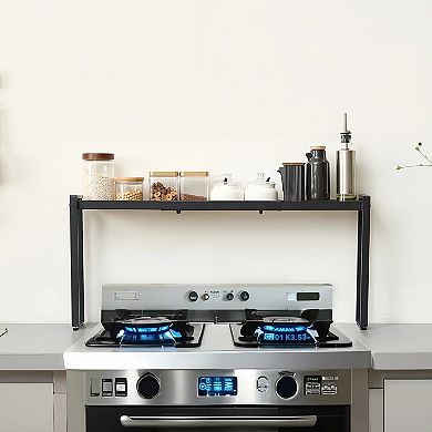 VEVOR Over Stove Shelf 27-33 Inch, 4 Tier Adjustable Spice Rack Organizer for Kitchen Stove Top